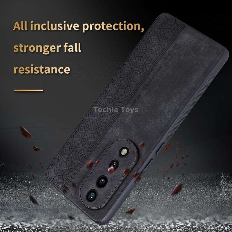For Honor 70 AZNS 3D Embossed Skin Feel Phone Case(Black)