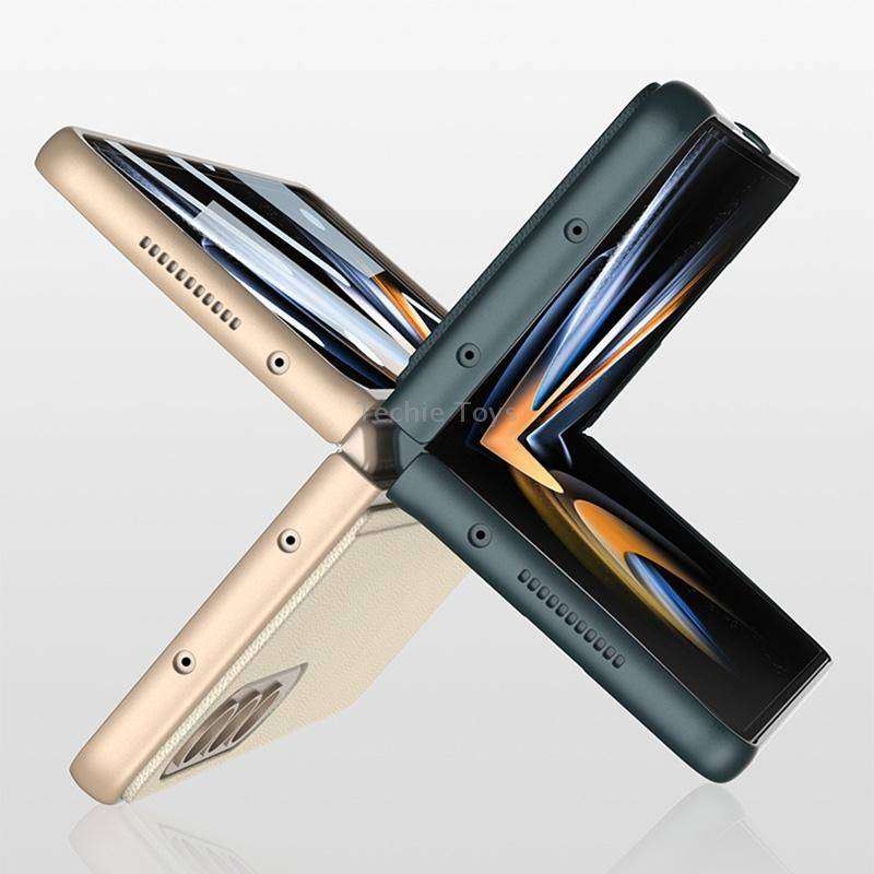 For Samsung Galaxy Z Fold4 GKK Integrated Ultra-thin Folding Leather Phone Case with Stand(Black)