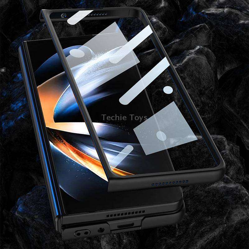 For Samsung Galaxy Z Fold4 GKK Integrated Ultra-thin Folding Leather Phone Case with Stand(Black)