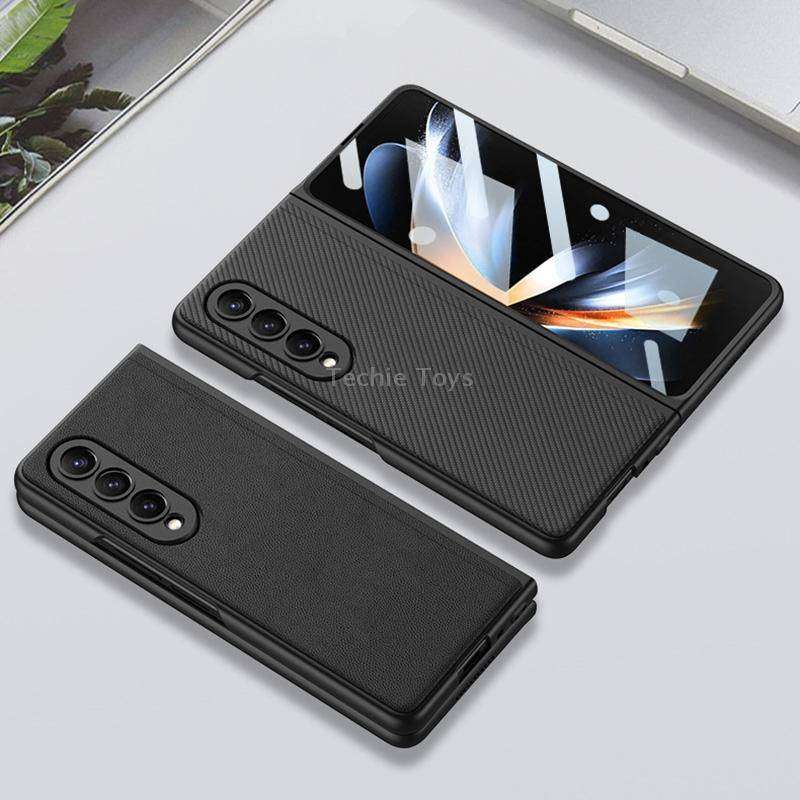 For Samsung Galaxy Z Fold4 GKK Integrated Ultra-thin Folding Leather Phone Case with Stand(Black)