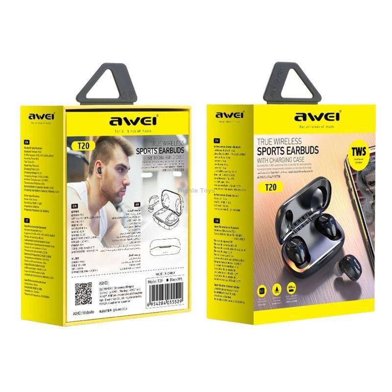 awei T20 Bluetooth 5.1 True Wireless Headset(Black)