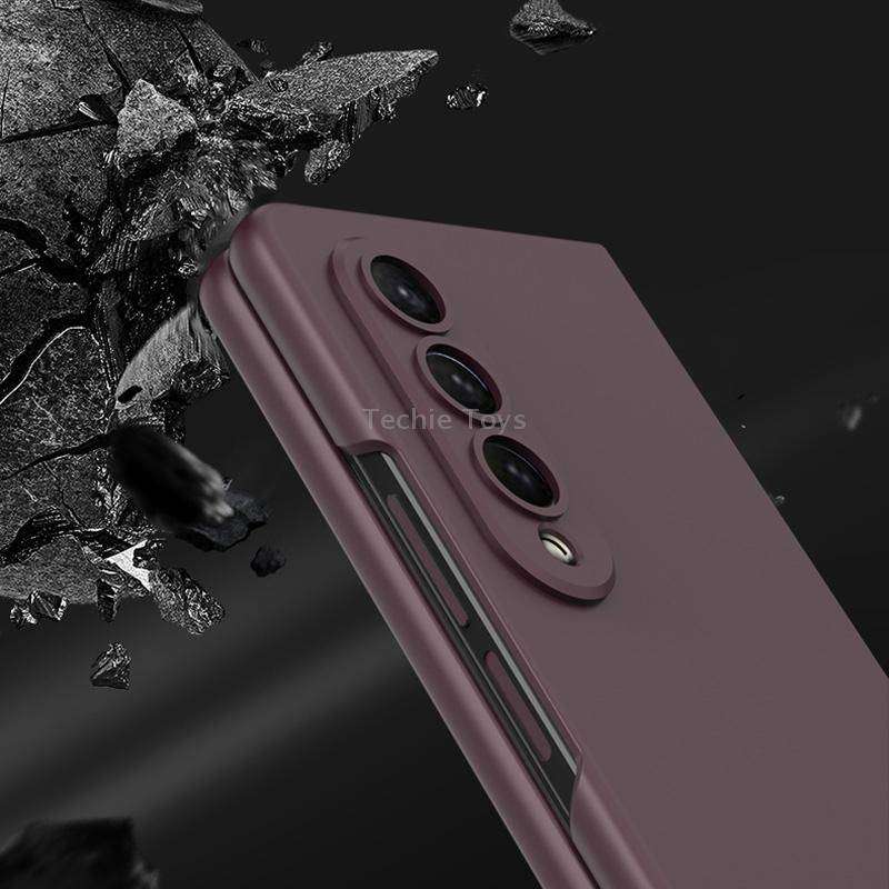 For Samsung Galaxy Z Fold4 GKK Integrated Ultra-thin Full Coverage Phone Flip Case(Wine Red)