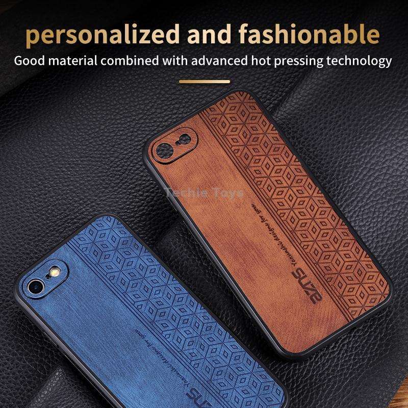 For iPhone SE 2022 / SE 2020 / 8 / 7 AZNS 3D Embossed Skin Feel Phone Case(Brown)