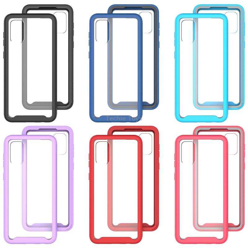For Samsung Galaxy A04 Starry Sky Solid Color Shockproof TPU Clear PC Phone Case(Purple)