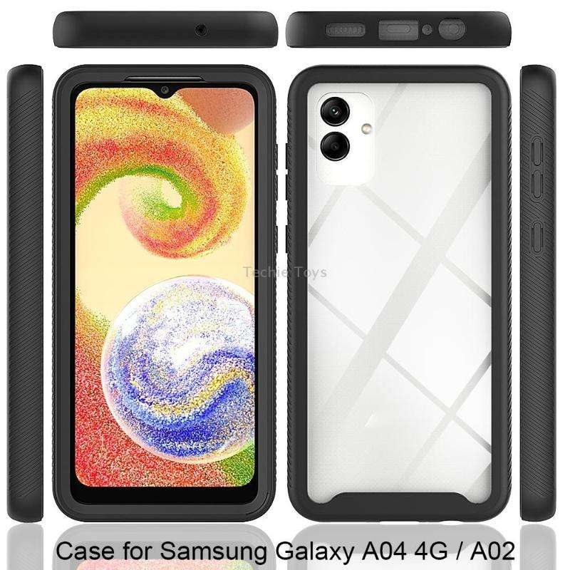 For Samsung Galaxy A04 Starry Sky Solid Color Shockproof TPU Clear PC Phone Case(Purple)