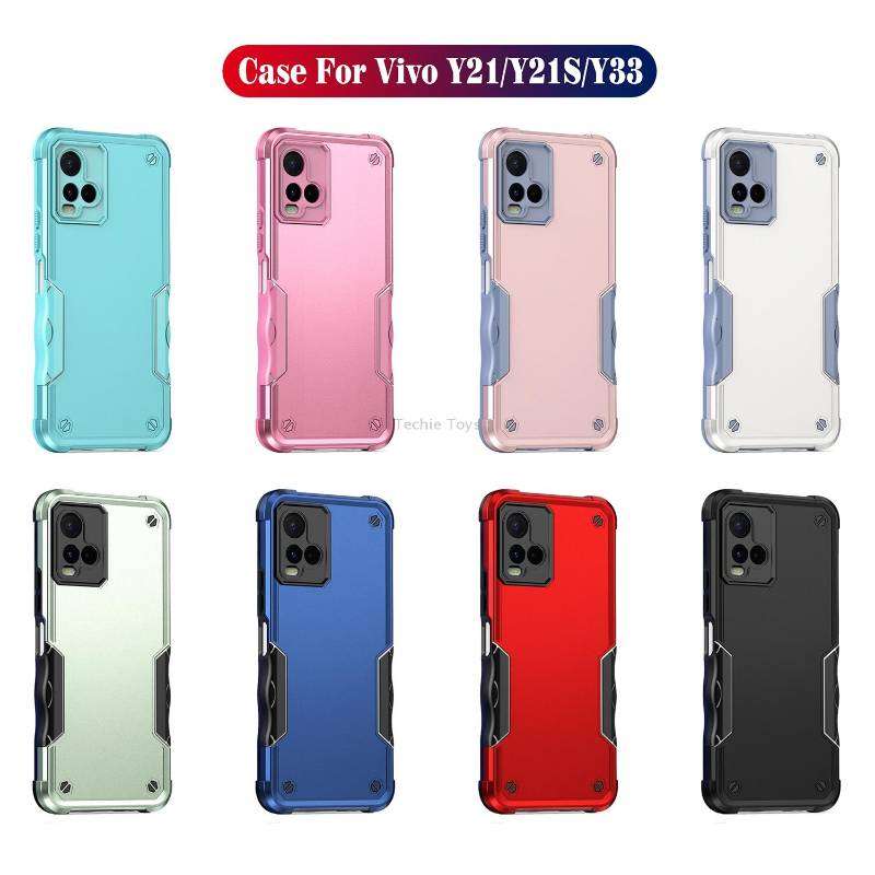 For vivo Y21 / Y21s / Y33 Non-slip Shockproof Armor Phone Case(Mint Green)