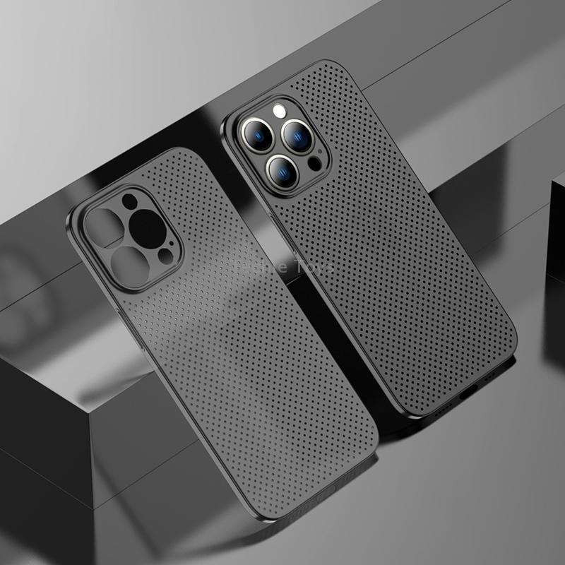 For iPhone 14 Pro Honeycomb Hollow Heat Dissipation Phone Case(Grey)