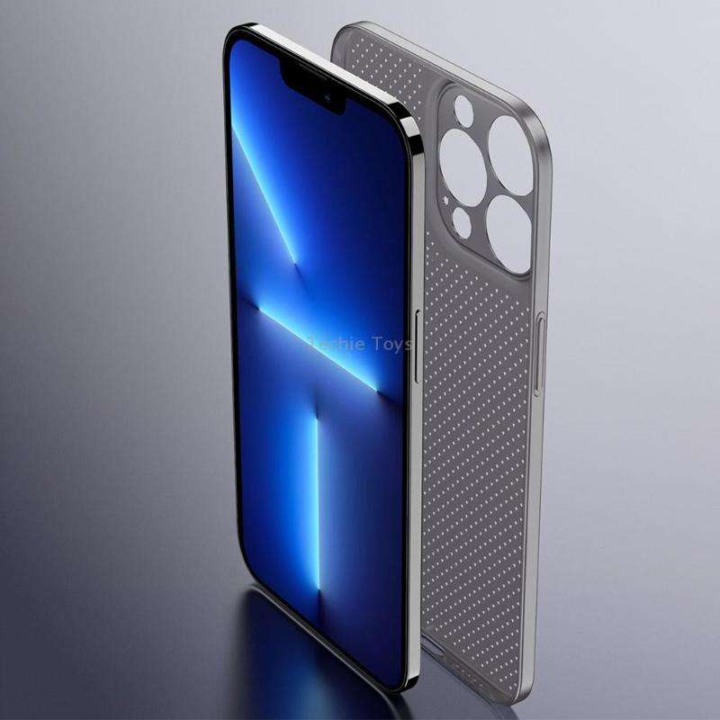 For iPhone 14 Pro Honeycomb Hollow Heat Dissipation Phone Case(Grey)