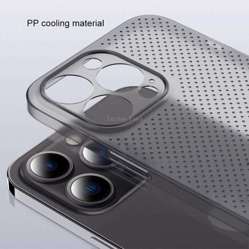 For iPhone 14 Pro Honeycomb Hollow Heat Dissipation Phone Case(Grey)