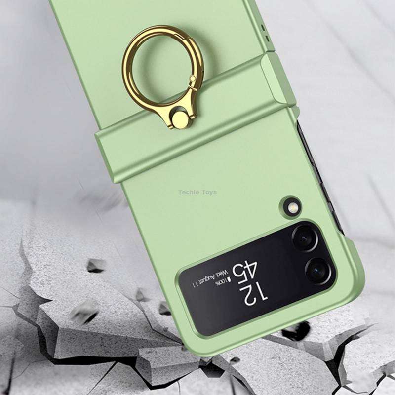 For Samsung Galaxy Z Flip4 GKK Ultrathin Hinge Full Coverage Phone Case with Ring Holder(White)