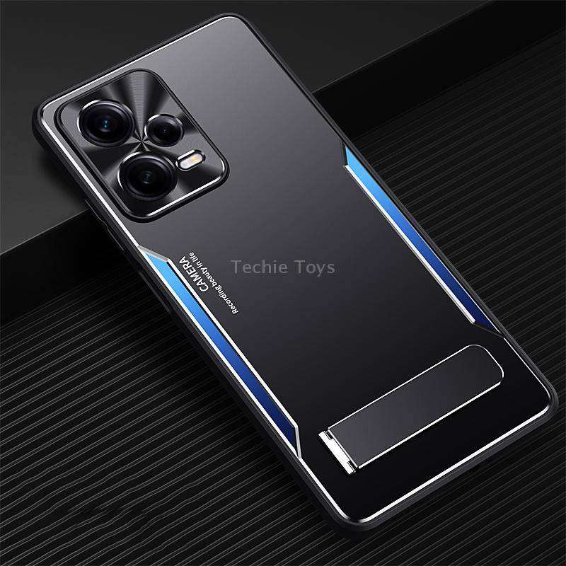 For Xiaomi Redmi Note 12 Pro+ China Blade Series TPU + Titanium Alloy Phone Case with Holder(Black B