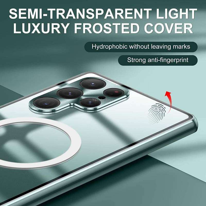 For Samsung Galaxy S22 Ultra 5G Lens Protector MagSafe Double Sided Magnetic Phone Case(Black)