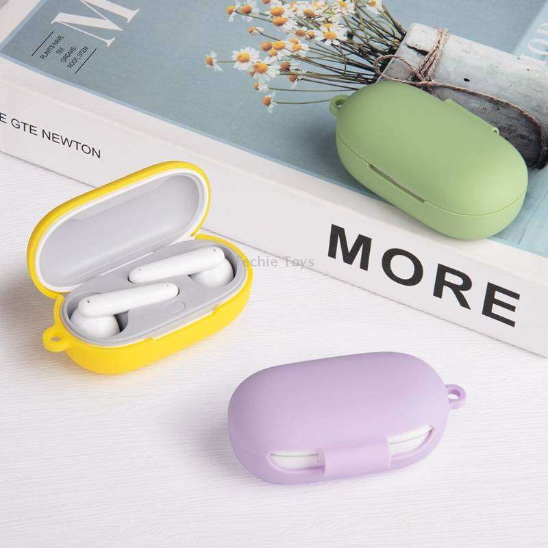 For Huawei FreeBuds SE Pure Color Bluetooth Earphone Silicone Case with Hook(Dark Green)