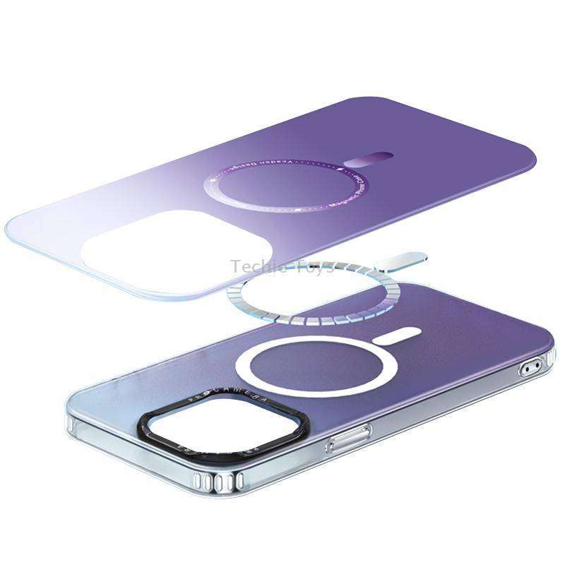 For iPhone 13 Pro Max MagSafe Gradient Phone Case(Purple)