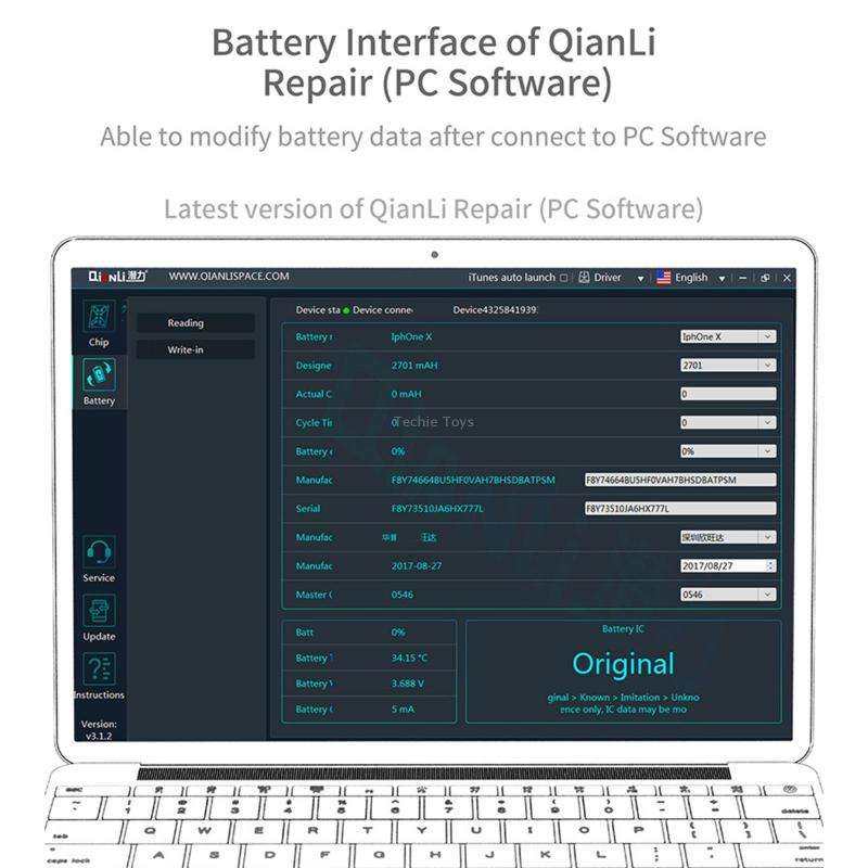 For iPhone 6 - 13 Pro Max Qianli iCopy Plus 2.2 Repair Detection Programmer, Model:Battery Module