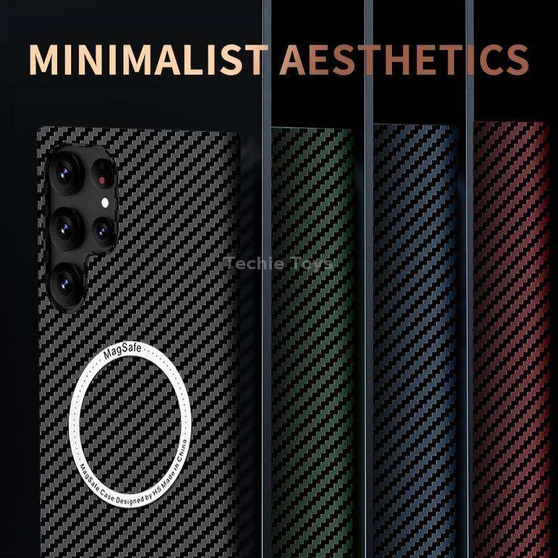 For Samsung Galaxy S23+ 5G Carbon Fiber Texture MagSafe Magnetic Phone Case(Black)