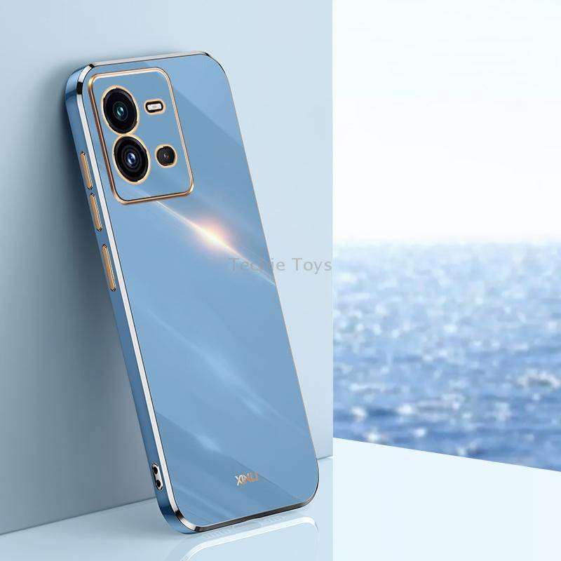 For vivo V25 XINLI Straight Edge 6D Electroplate TPU Phone Case(Celestial Blue)