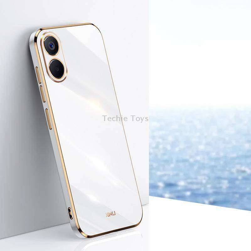 For vivo Y02s 4G XINLI Straight Edge 6D Electroplate TPU Phone Case(White)