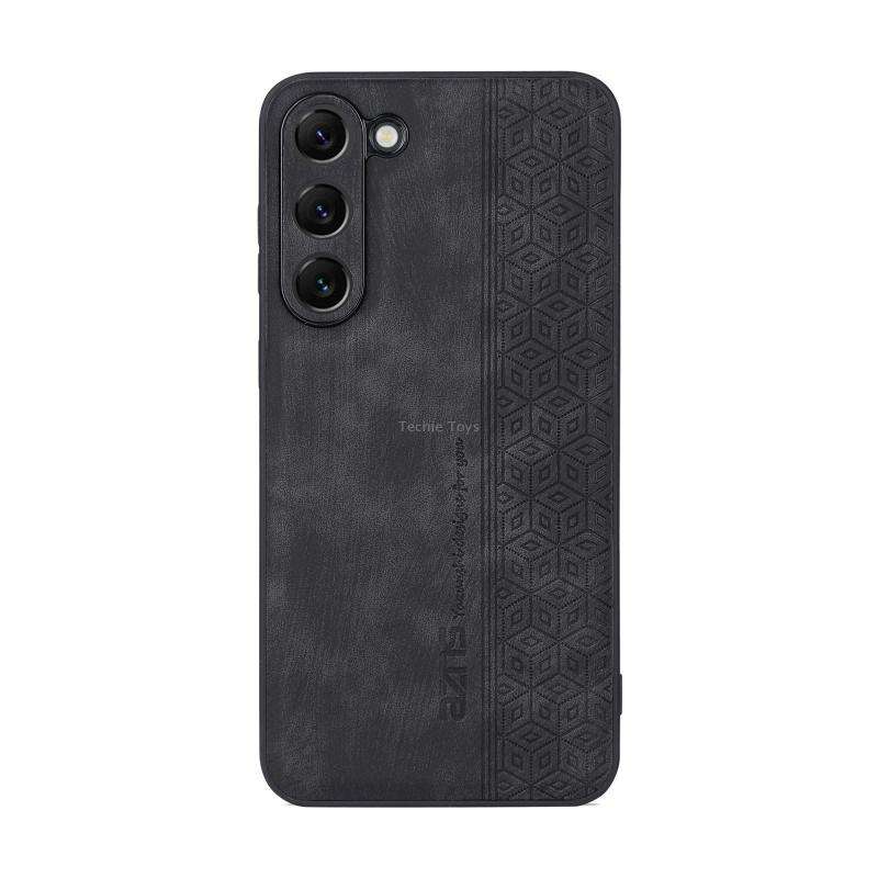 For Samsung Galaxy S23+ 5G AZNS 3D Embossed Skin Feel Phone Case(Black)