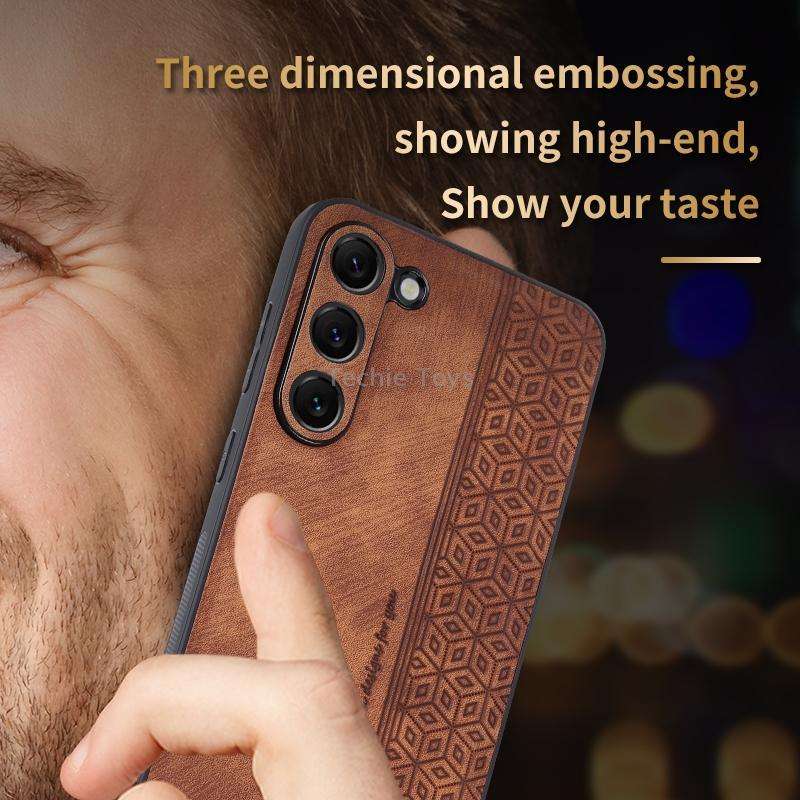 For Samsung Galaxy S23+ 5G AZNS 3D Embossed Skin Feel Phone Case(Black)
