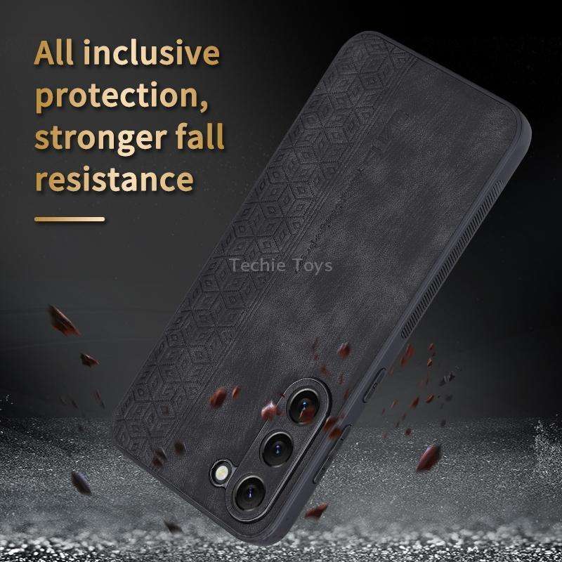 For Samsung Galaxy S23+ 5G AZNS 3D Embossed Skin Feel Phone Case(Black)