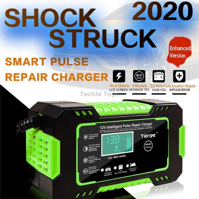 Motorcycle / Car Battery Smart Charger with LCD Screen, Plug Type:UK Plug