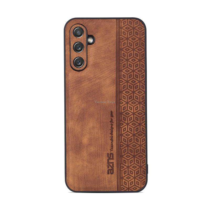 For Samsung Galaxy A54 5G AZNS 3D Embossed Skin Feel Phone Case(Brown)