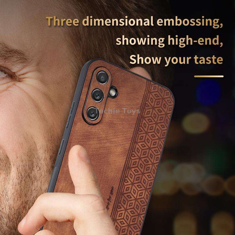 For Samsung Galaxy A54 5G AZNS 3D Embossed Skin Feel Phone Case(Brown)