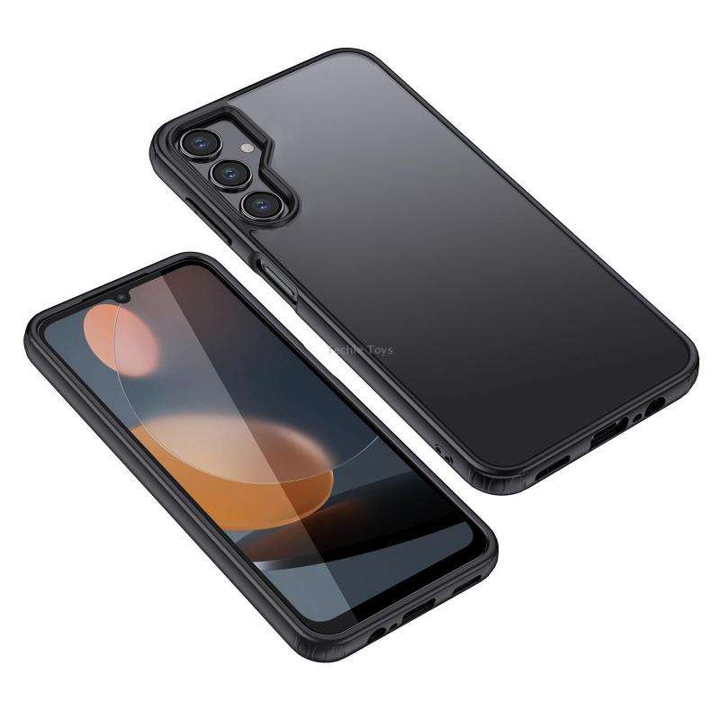For Samsung Galaxy A24 4G Armor Clear TPU Hard PC Phone Case(Matte Black)