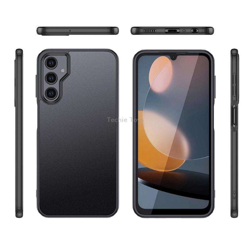 For Samsung Galaxy A24 4G Armor Clear TPU Hard PC Phone Case(Matte Black)