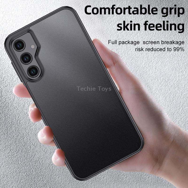 For Samsung Galaxy A24 4G Armor Clear TPU Hard PC Phone Case(Matte Black)