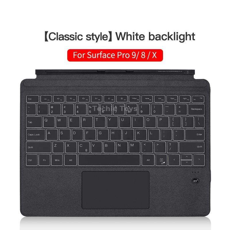 For Microsoft Surface Pro 8 / 9 / X Magnetic Bluetooth Keyboard with backlight
