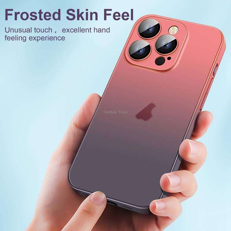 For iPhone 14 Pro Skin Feel Frosted Gradient Phone Case(Purple)