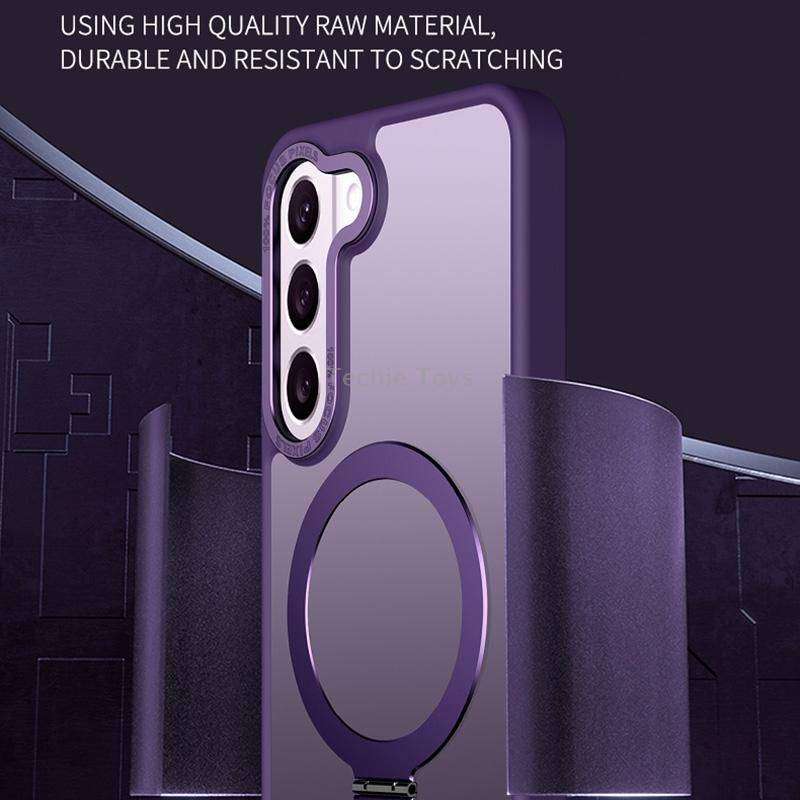 For Samsung Galaxy S23+ 5G Skin Feel MagSafe Magnetic Holder Phone Case(Black)
