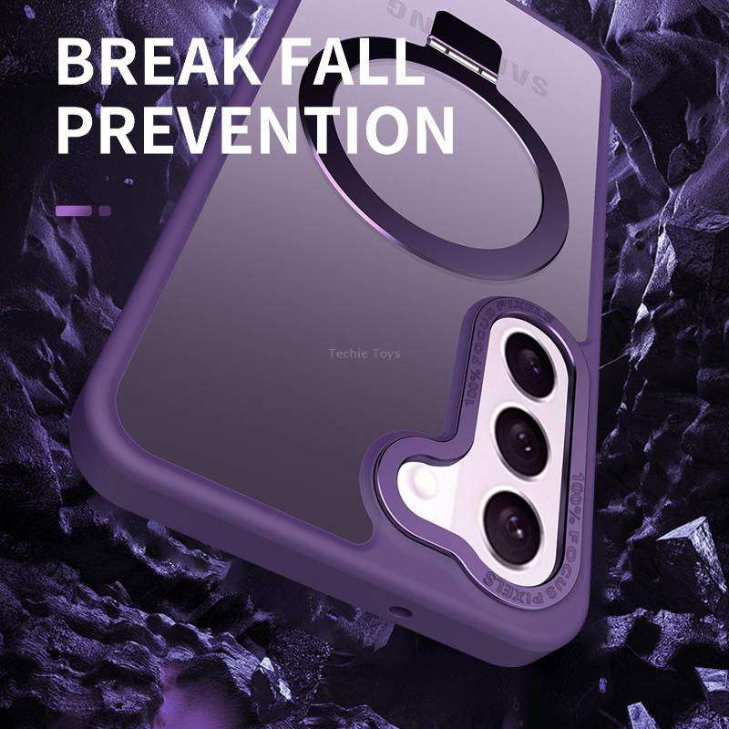 For Samsung Galaxy S23+ 5G Skin Feel MagSafe Magnetic Holder Phone Case(Black)