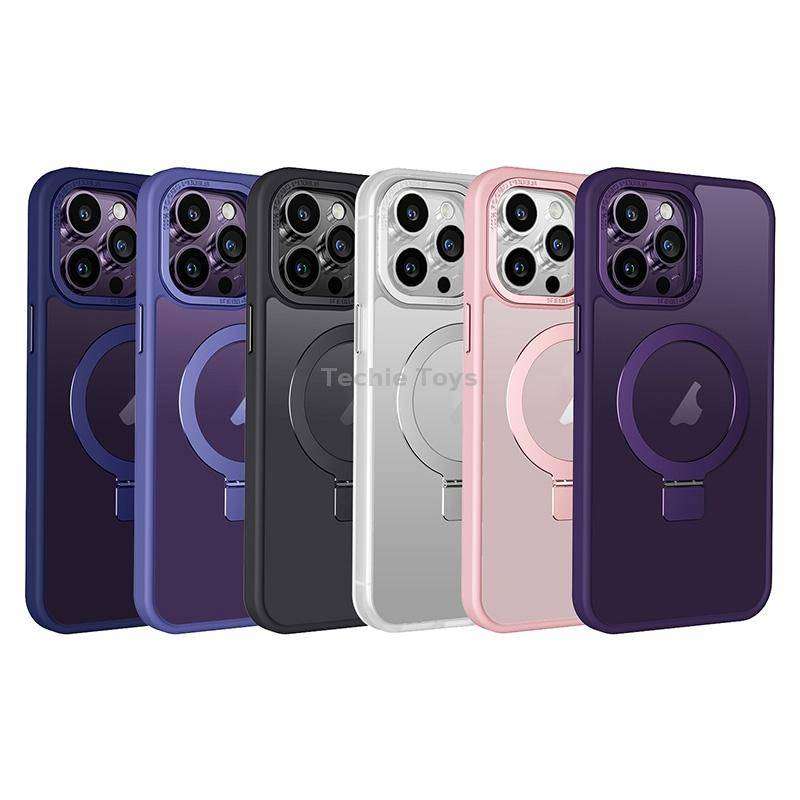 For iPhone 11 Pro Max Skin Feel MagSafe Magnetic Holder Phone Case(Matte White)