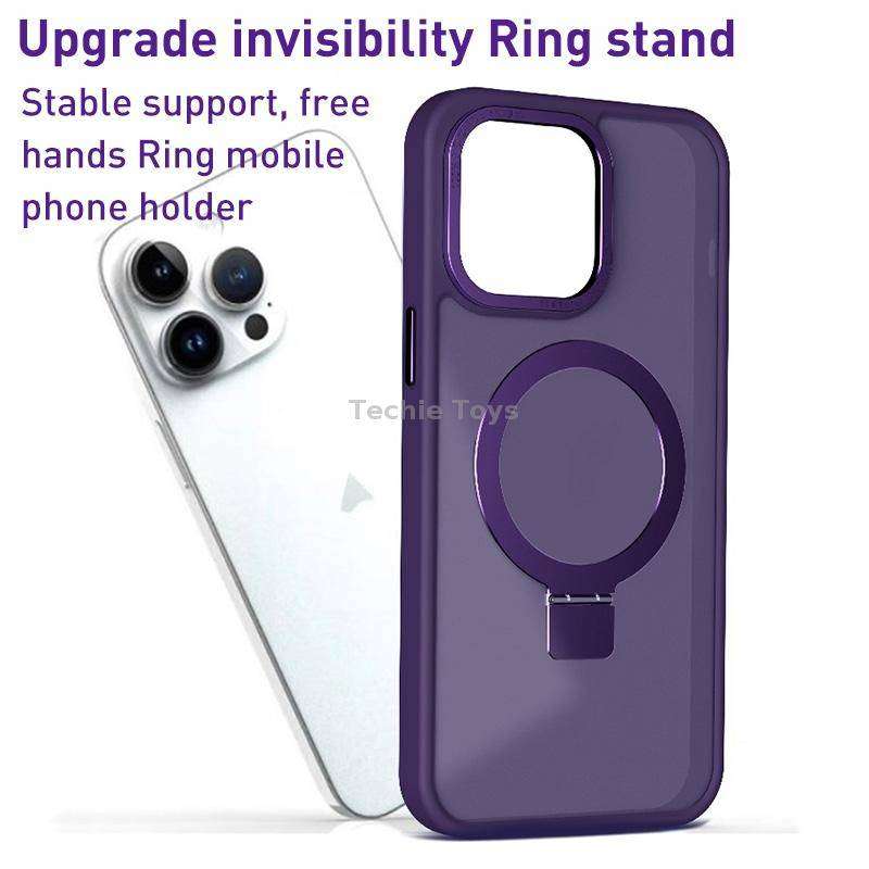 For iPhone 11 Pro Max Skin Feel MagSafe Magnetic Holder Phone Case(Matte White)