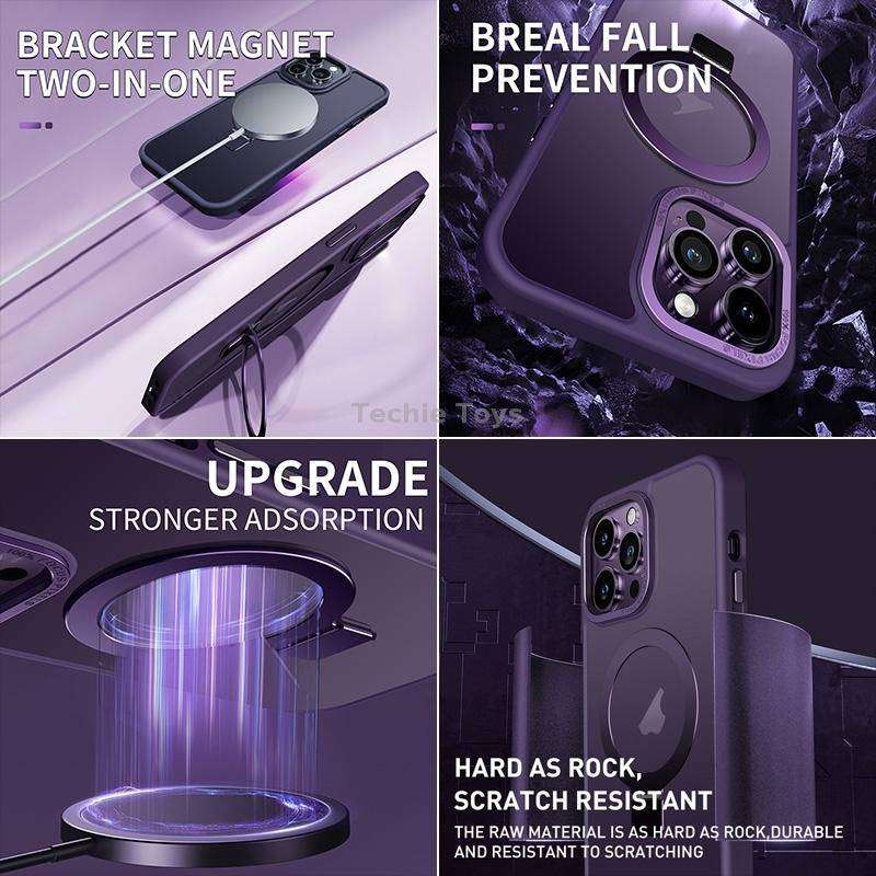 For iPhone 11 Pro Max Skin Feel MagSafe Magnetic Holder Phone Case(Matte White)