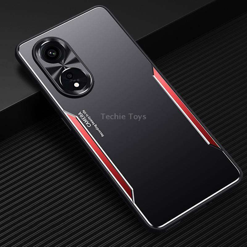 For OPPO A1 Pro Blade Series TPU + Titanium Alloy Phone Case(Black Red)