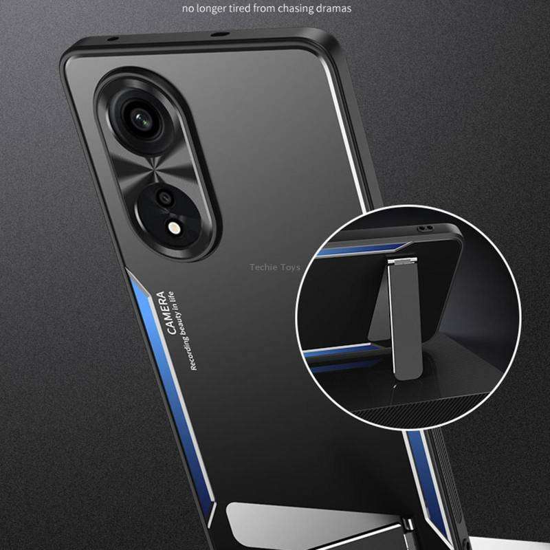 For OPPO A1 Pro Blade Series TPU + Titanium Alloy Phone Case(Black Red)