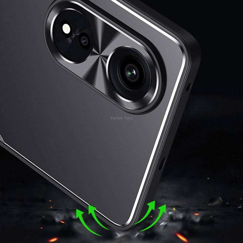 For OPPO A1 Pro Blade Series TPU + Titanium Alloy Phone Case(Black Red)