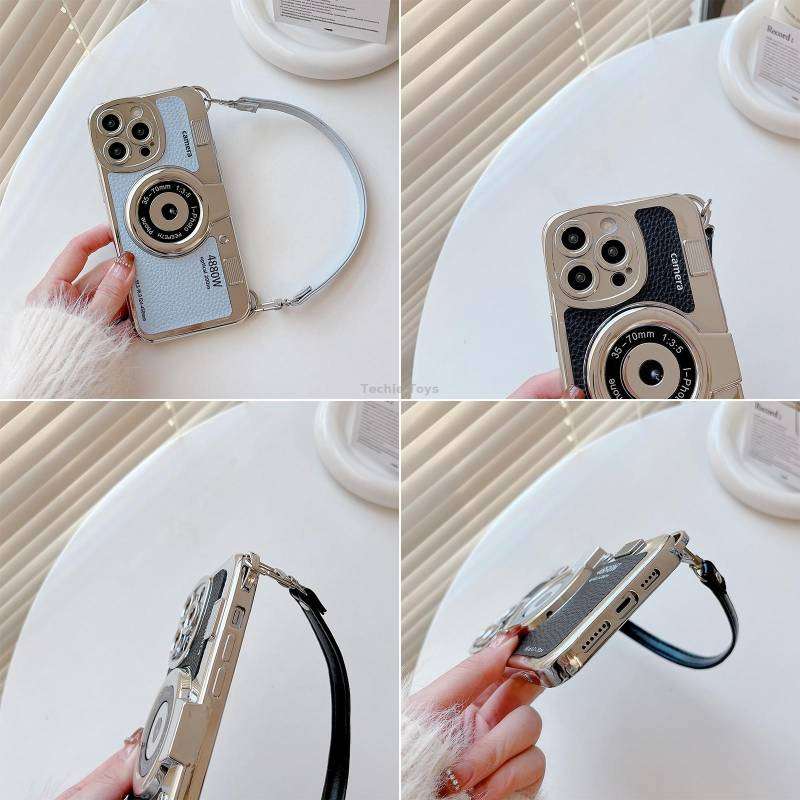 For iPhone 13 Camera Style Phone Case(White)
