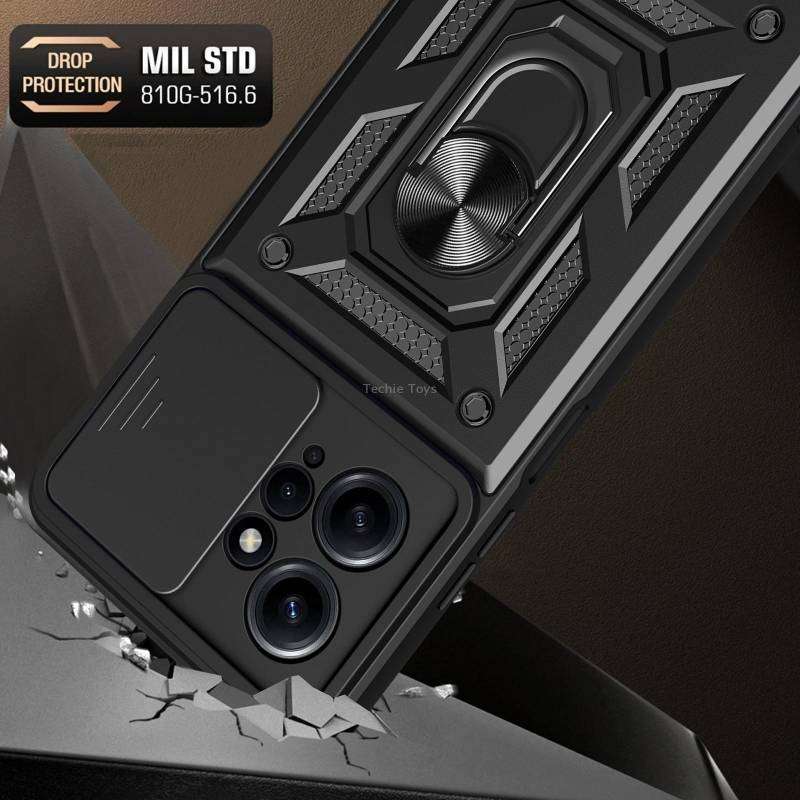 For Xiaomi Redmi Note 12 4G Global Sliding Camera Cover Design Phone Case(Black)