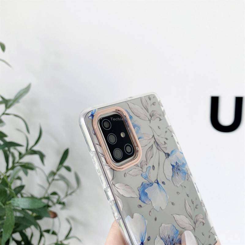 For Samsung Galaxy A54 5G High Translucent Electroplating Flower Pattern TPU + PC Phone Case(Hibiscu