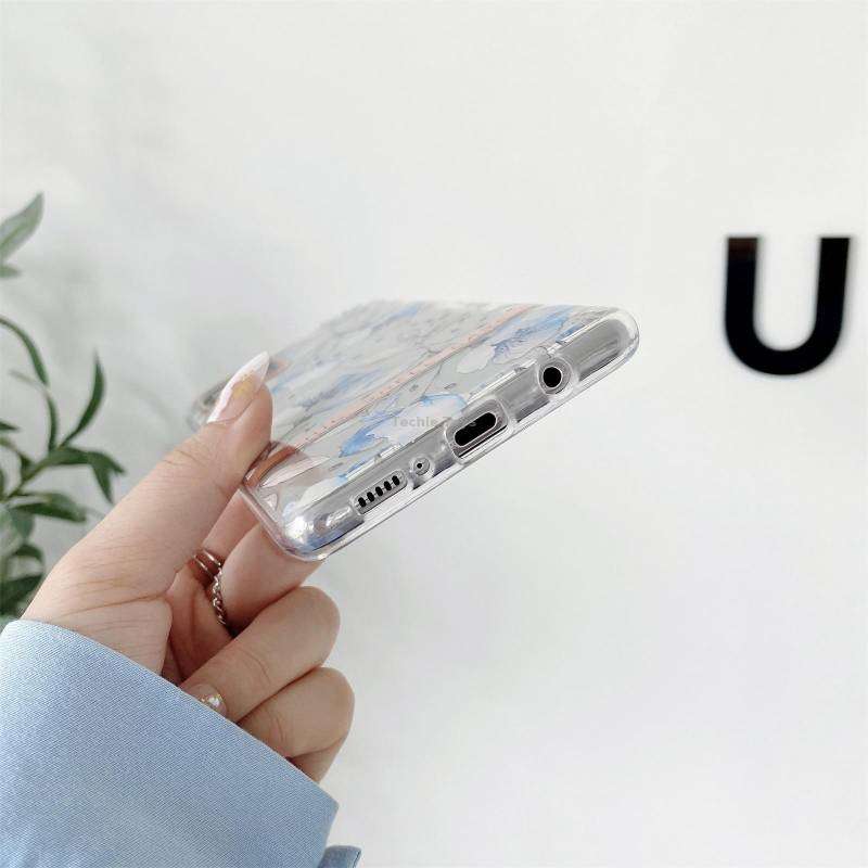 For Samsung Galaxy A54 5G High Translucent Electroplating Flower Pattern TPU + PC Phone Case(Hibiscu