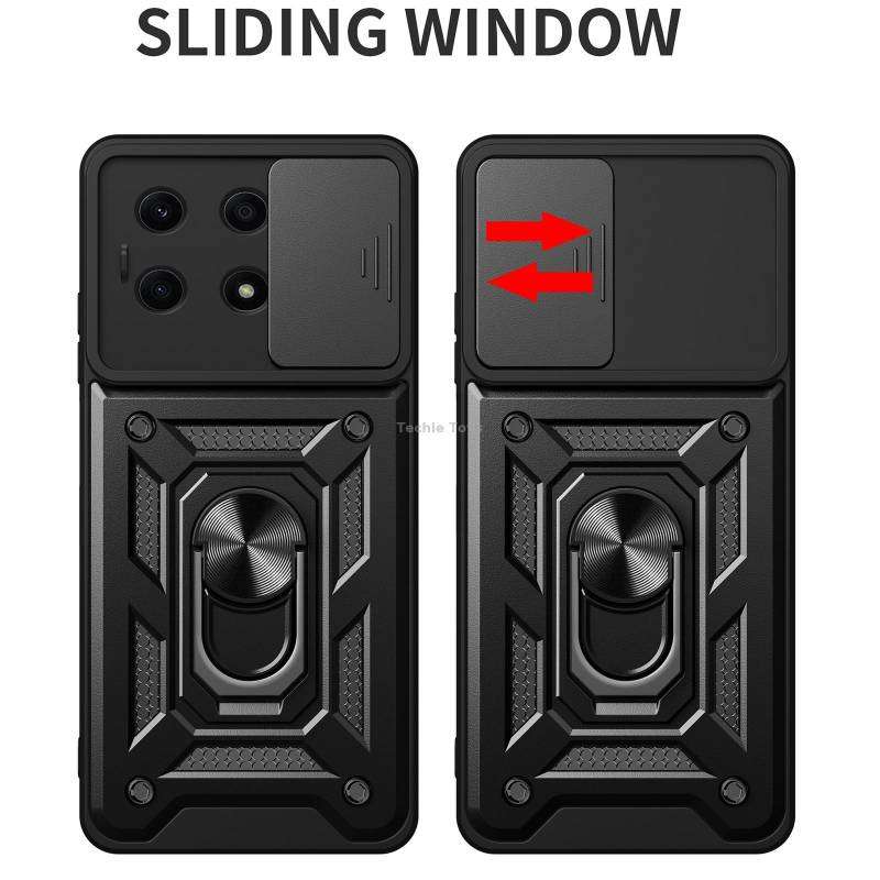 For Honor X8a 4G Sliding Camera Cover Design TPU + PC Phone Case(Silver)