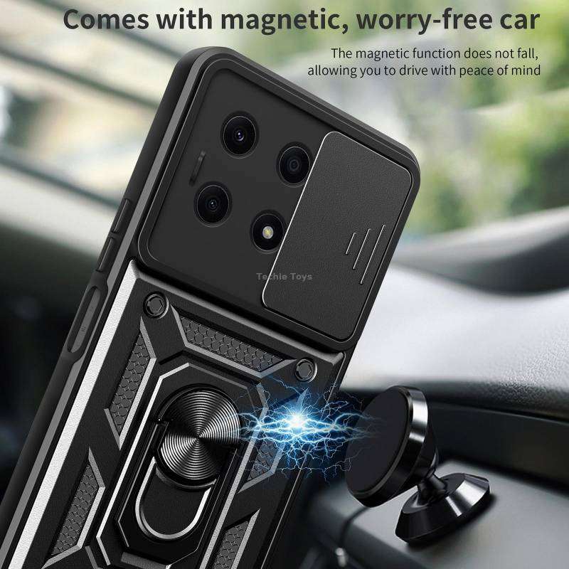 For Honor X8a 4G Sliding Camera Cover Design TPU + PC Phone Case(Silver)