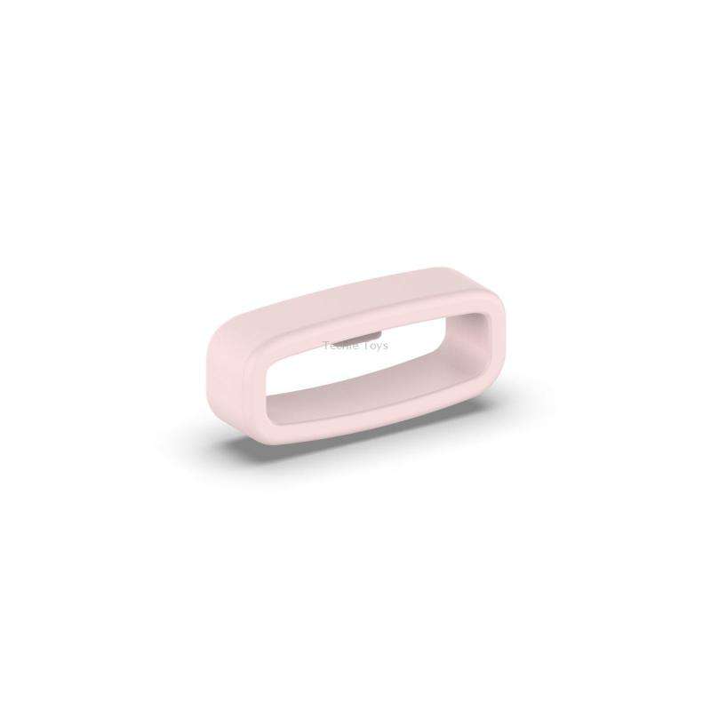 18mm 10pcs Universal Watch Band Fixed Silicone Ring Safety Buckle(Light Pink)