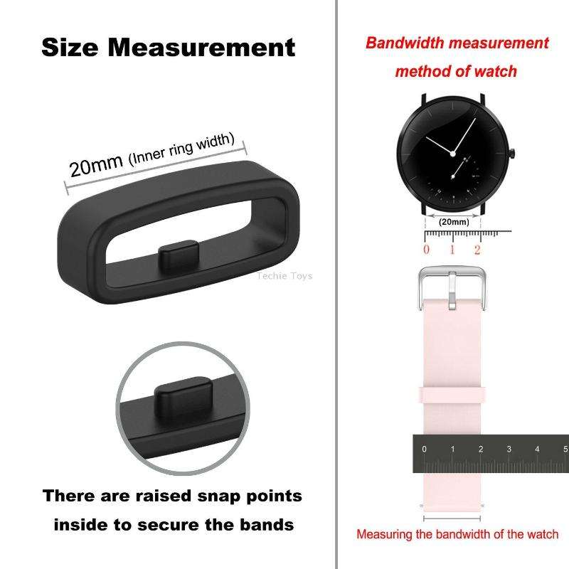 20mm 10pcs Universal Watch Band Fixed Silicone Ring Safety Buckle(Wine Red)