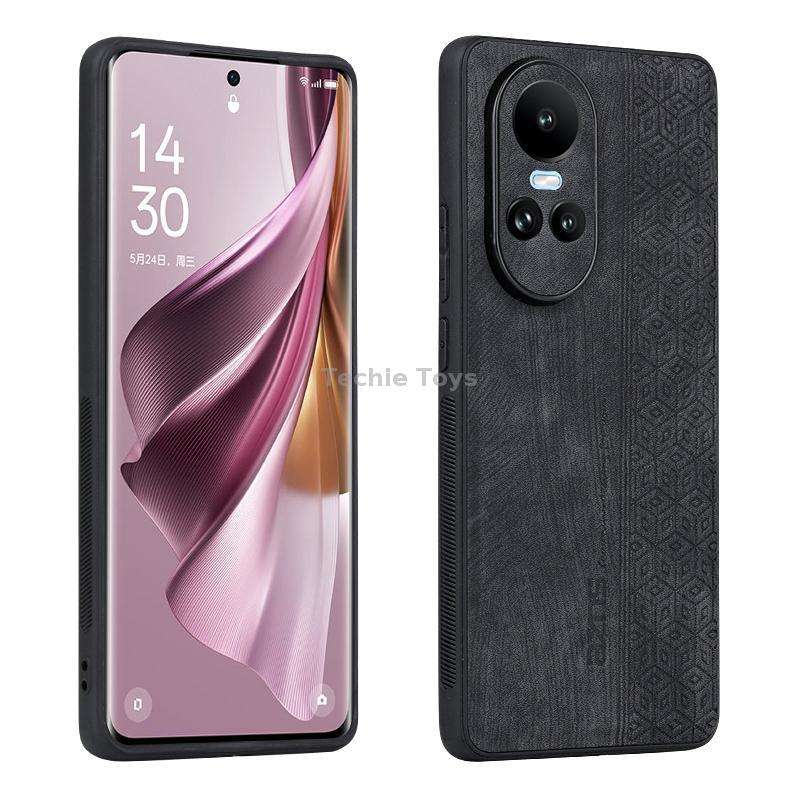 For OPPO Reno10 Global / Reno10 Pro Global AZNS 3D Embossed Skin Feel Phone Case(Black)